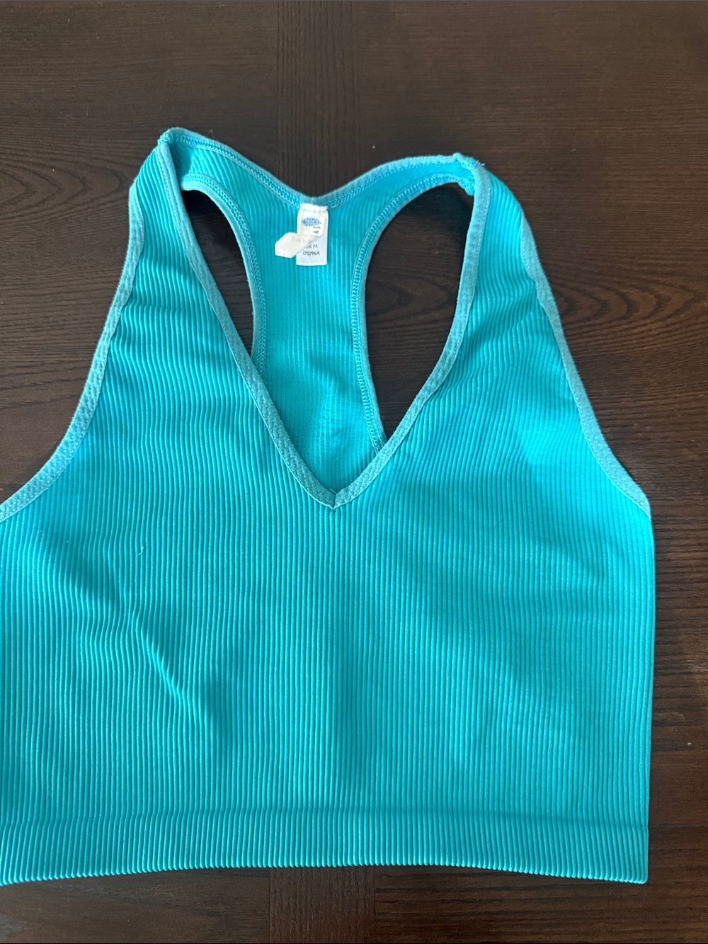 FP Movement Free Throw Crop Tank Top Women’s M Ribbed Aquamarine